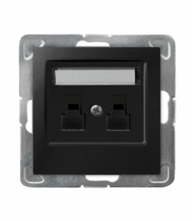 IMPRESJA GPT-2YN/m/33 Gniazdo telefoniczne podwójne niezależne Czarny Metalik Ospel