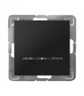 IMPRESJA ŁP-1YS/m/33 Łącznik jednobiegunowy z podświetleniem niebieskim Czarny Metalik Ospel