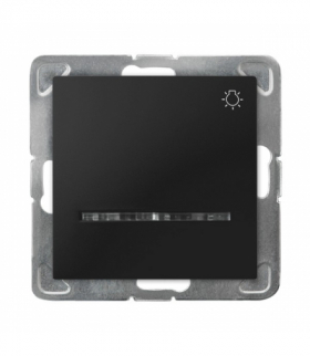 IMPRESJA ŁP-5YS/m/33 Łącznik zwierny światło z podświetleniem niebieskim Czarny Metalik Ospel