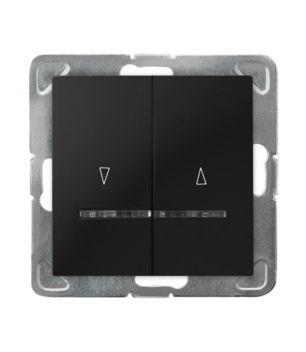 IMPRESJA ŁP-7YBS/m/33 Łącznik żaluzjowy z podświetleniem niebieskim z blokadą mechaniczną Czarny Metalik Ospel