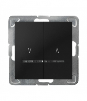 IMPRESJA ŁP-7YS/m/33 Łącznik żaluzjowy, zwierny, z podświetleniem niebieskim Czarny Metalik Ospel