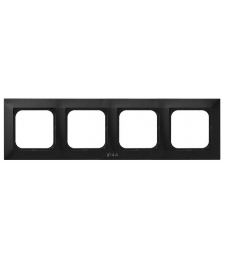 IMPRESJA RH-4Y/33 Ramka poczwórna do łączników IP-44 Czarny Metalik Ospel