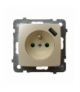 KARO GP-1SZPUSB/m/42 Gniazdo pojedyncze z uziemieniem z przesłonami torów prądowych, z ładowarką USB Ecru Perłowy Ospel