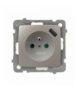 KARO GP-1SZPUSB/m/43 Gniazdo pojedyncze z uziemieniem z przesłonami torów prądowych, z ładowarką USB Srebrny Perłowy Ospel