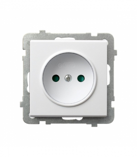 SONATA GP-1RP/m/75 Gniazdo pojedyncze z przesłonami torów prądowych Biały Mat Ospel