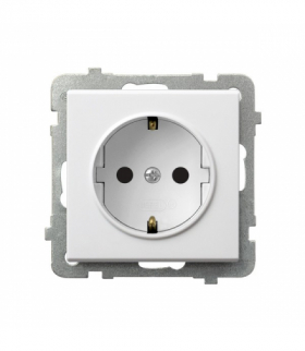 SONATA GP-1RS/m/75 Gniazdo pojedyncze z uziemieniem schuko Biały Mat Ospel