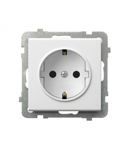 SONATA GP-1RS/m/75 Gniazdo pojedyncze z uziemieniem schuko Biały Mat Ospel