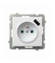 SONATA GP-1RZPUSB/m/75 Gniazdo pojedyncze z uziemieniem z przesłonami torów prądowych, z ładowarką USB Biały Mat Ospel