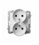 SONATA GP-2RRAZ/m/75 Gniazdo podwójne z uziemieniem moduł bez ramki (do ramek 4mm) Biały Mat Ospel
