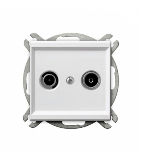 SONATA GPA-14RP/m/75 Gniazdo RTV przelotowe 14-dB Biały Mat Ospel