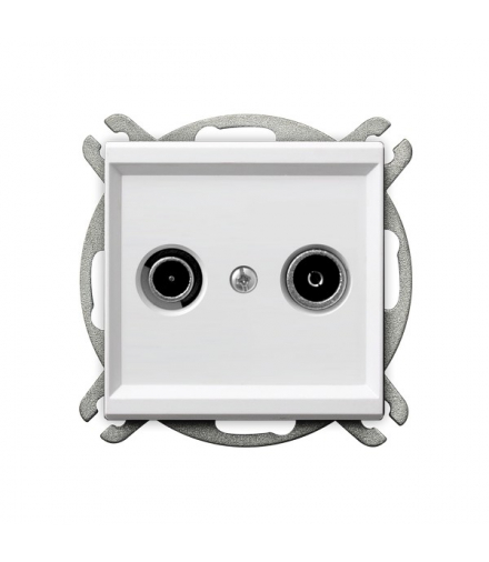 SONATA GPA-16RP/m/75 Gniazdo RTV przelotowe 16-dB Biały Mat Ospel