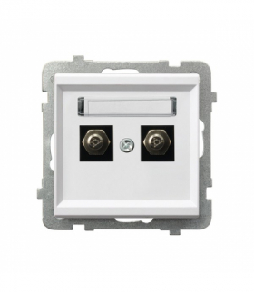 SONATA GPE-2R/m/75 Gniazdo ekwipotencjalne podwójne Biały Mat Ospel