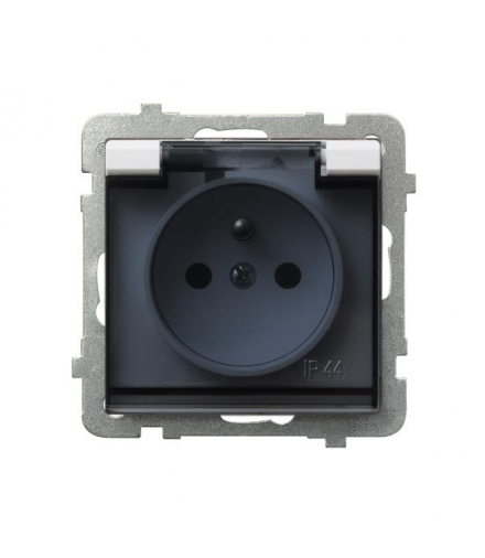 SONATA GPH-1RZ/m/75/d Gniazdo bryzgoszczelne z uziemieniem IP-44 wieczko przezroczyste Biały Mat Ospel