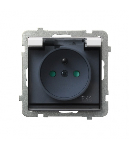 SONATA GPH-1RZP/m/75/d Gniazdo bryzgoszczelne z uziemieniem IP-44 z przesłonami torów prądowych wieczko przezroczyste Biały Mat Ospel