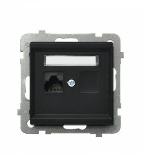 SONATA GPK-1R/K6/m/33 Gniazdo komputerowe pojedyncze, kat. 6 MMC Czarny Metalik Ospel