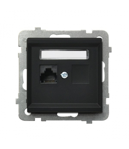 SONATA GPK-1R/K6/m/33 Gniazdo komputerowe pojedyncze, kat. 6 MMC Czarny Metalik Ospel