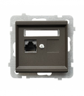 SONATA GPK-1R/K6/m/40 Gniazdo komputerowe pojedyncze, kat. 6 MMC Czekoladowy Metalik Ospel