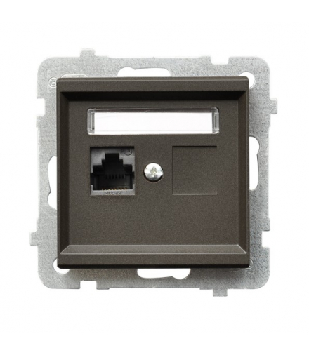 SONATA GPK-1R/K6/m/40 Gniazdo komputerowe pojedyncze, kat. 6 MMC Czekoladowy Metalik Ospel