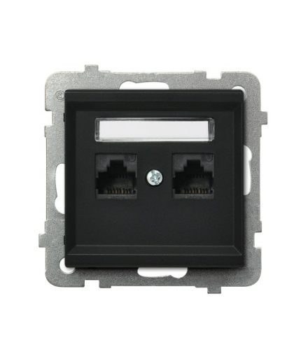 SONATA GPK-2R/K6/m/33 Gniazdo komputerowe podwójne, kat. 6 MMC Czarny Metalik Ospel