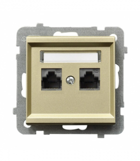 SONATA GPK-2R/K6/m/39 Gniazdo komputerowe podwójne, kat. 6 MMC Szampański Złoty Ospel