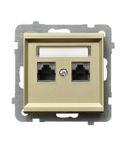 SONATA GPK-2R/K6/m/39 Gniazdo komputerowe podwójne, kat. 6 MMC Szampański Złoty Ospel