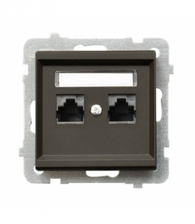 SONATA GPK-2R/K6/m/40 Gniazdo komputerowe podwójne, kat. 6 MMC Czekoladowy Metalik Ospel