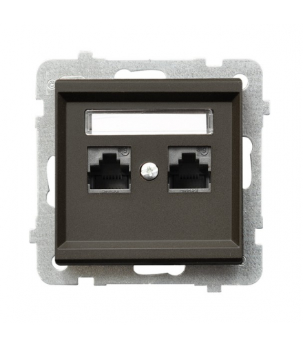 SONATA GPK-2R/K6/m/40 Gniazdo komputerowe podwójne, kat. 6 MMC Czekoladowy Metalik Ospel