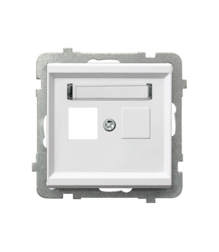SONATA GPK-1R/p/75 Obudowa gniazda pojedynczego typu Keystone prosta Biały Mat Ospel