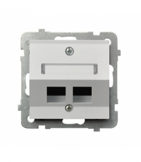 SONATA GPK-2RS/p/75 Obudowa gniazda podwójnego typu Keystone skośna Biały Mat Ospel