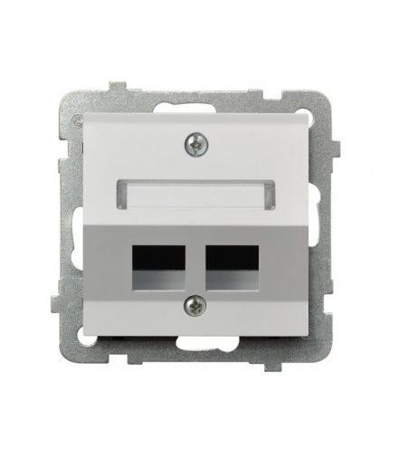 SONATA GPK-2RS/p/75 Obudowa gniazda podwójnego typu Keystone skośna Biały Mat Ospel