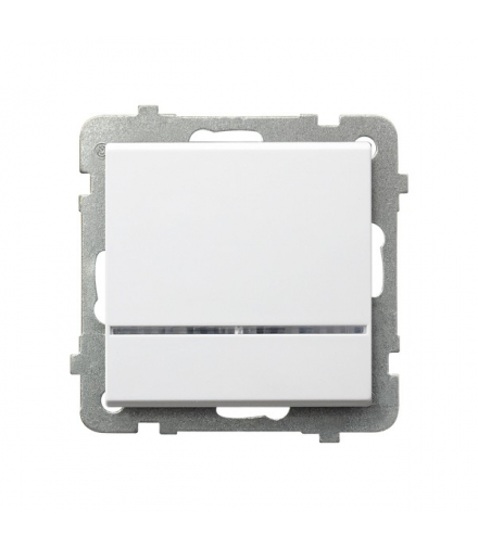 SONATA ŁP-1RS/m/75 Łącznik jednobiegunowy z podświetleniem niebieskim Biały Mat Ospel