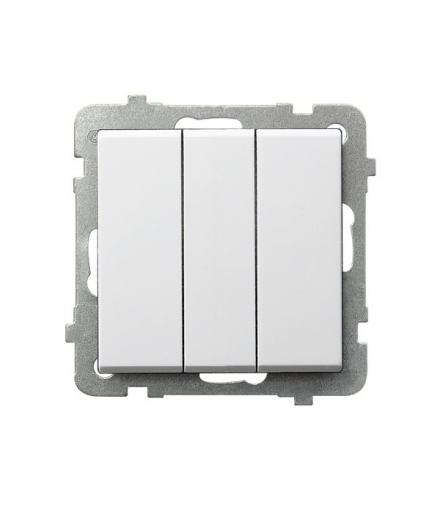 SONATA ŁP-24R/m/00 Łącznik potrójny zwierny Biały Ospel