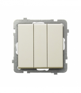 SONATA ŁP-24R/m/27 Łącznik potrójny zwierny Ecru Ospel