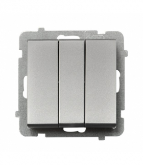 SONATA ŁP-24R/m/38 Łącznik potrójny zwierny Srebro Mat Ospel