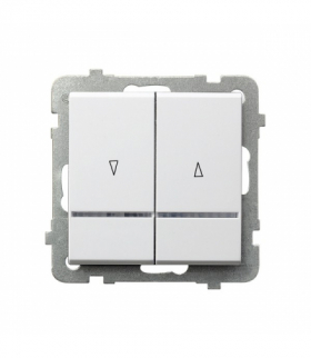 SONATA ŁP-7RS/m/75 Łącznik żaluzjowy, zwierny, z podświetleniem niebieskim Biały Mat Ospel