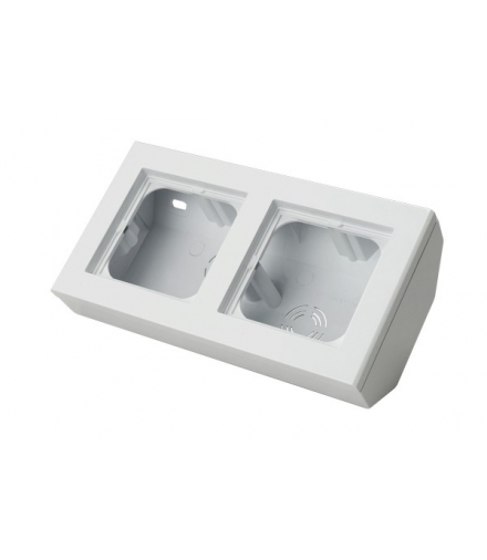 SONATA PNP-2RN/00 Puszka narożna do serii SONATA podwójna, wyposażona w ramkę Biały Ospel