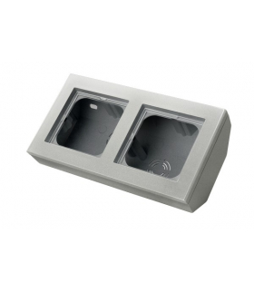 SONATA PNP-2RN/38 Puszka narożna do serii SONATA podwójna, wyposażona w ramkę Srebro Mat Ospel