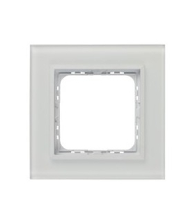 SONATA R-1RGC/78/00 Ramka pojedyncza Białe Szkło Szronione Ospel