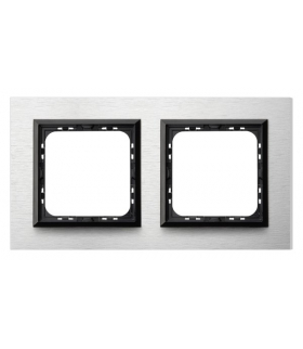 SONATA R-2RAC/62/25 Ramka podwójna Szczotkowane Aluminium Ospel