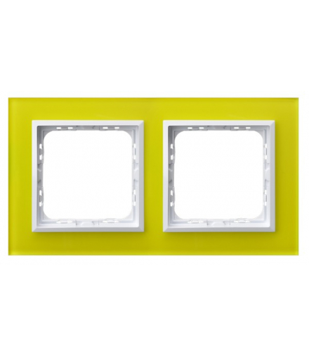 SONATA R-2RGC/60/00 Ramka podwójna Limonka Szkło Ospel