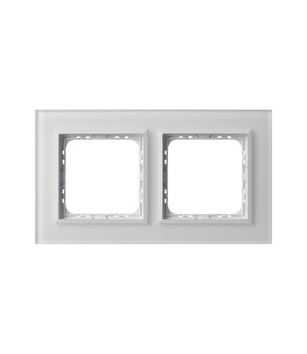 SONATA R-2RGC/78/00 Ramka podwójna Białe Szkło Szronione Ospel