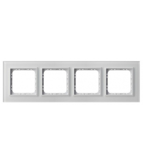 SONATA R-4RGC/78/00 Ramka poczwórna Białe Szkło Szronione Ospel