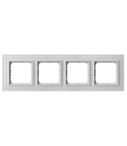 SONATA R-4RGC/78/00 Ramka poczwórna Białe Szkło Szronione Ospel