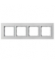 SONATA R-4RGC/78/00 Ramka poczwórna Białe Szkło Szronione Ospel