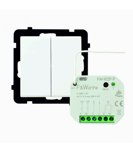 STEROWANIE BEZPRZEWODOWE ZŁN-2RSF/m/00 Zestaw łącznika bezprzewodowego do sterowania oświetleniem, do systemu F&F Biały Ospel