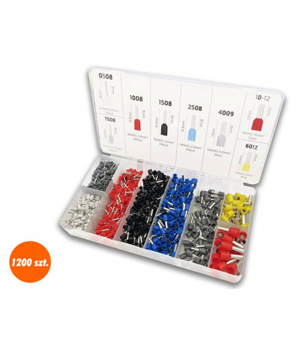Zestaw tulejek kablowych izolowanych 1200szt. LX1107