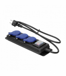 Przedłużacz warsztatowy bryzgoszczelny z wyłącznikiem IP44, 3 gniazda 2P+Z IP44, przewód gumowy, H05RR-F 3x1,5mm², 3m Orno OR-AE-13296/3M