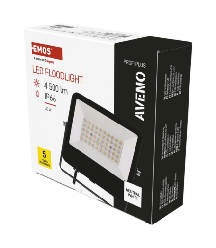 Naświetlacz LED AVENO 30W czarny neutralna biel EMOS ZS2423