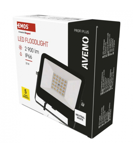 Naświetlacz LED AVENO 20W czarny neutralna biel EMOS ZS2413