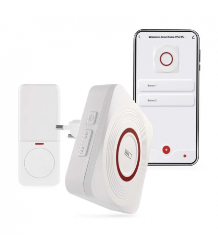 GoSmart Dzwonek bezprzewodowy z WiFi, biały EMOS P5735WS